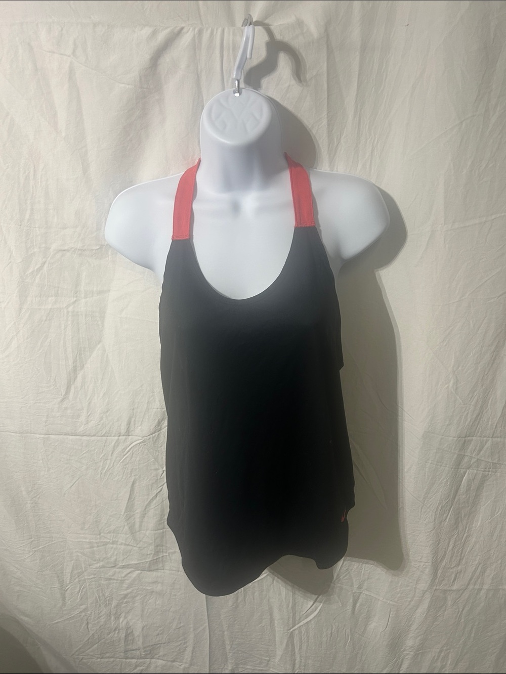 Nike Black Tank Top with Red Halter Straps